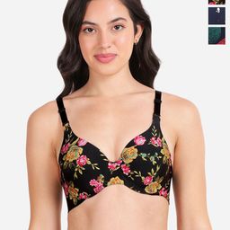 shyaway Pack of 3 Floral T-shirt Bra - Medium Coverage Underwired Lightly Padded-17