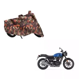 Auto Pearl Waterproof Two Wheeler Cover For Triumph Twin (Green & Multi Color)-image-56