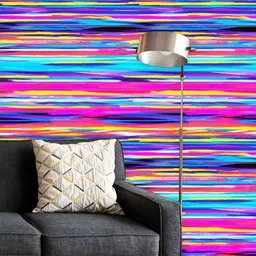 ArtzFolio Printed UV-Resistant Anti-Bacterial Abstract Stripes Tiles Peel & Stick Wallpaper-image-79