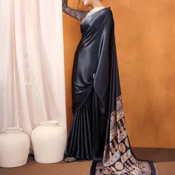 Mitera Ajrak Block Satin Saree image 3