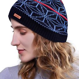 Knotyy Unisex Black & Blue Printed Beanie-image-64