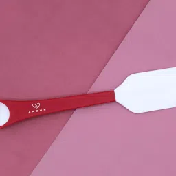 Amour Silicon Double Hand Spoon Spatula 1Piece for Cooking and Baking (Red White)-17