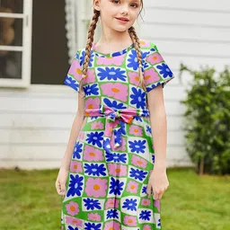 YK Floral Print Fit & Flare Dress-picture-3