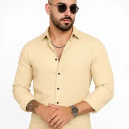 IKON FASHION Men Original Slim Fit Solid Spread Collar Casual Shirt-picture-45