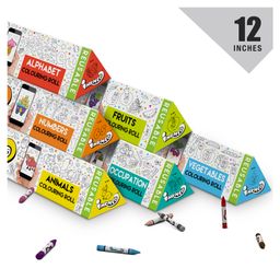 My First Colouring Roll Set Alphabet Numbers Animals Fruits Vegetables Occupation - Pack of 6-17