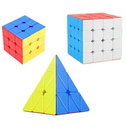 New Pinch Combo Set of 3X3, 4X4, Pyraminx High Speed Stickerless Magic Cube Puzzle - (Random color)-26