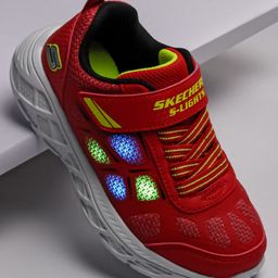 Skechers Dynamic Flash Rezlur LED Shoes with Velcro Closure - Red-image-85