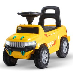 BAYBEE Speedy Manual Baby Ride On Car for Kids, Push Ride On Toy Jeep with Music & Led Light, Toddlers Push Ride Kids Car with Backrest, Under Seat Storage to Steering Wheel - Yellow-8