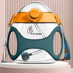 R for Rabbit Tritan Bumble Sipper Water Bottle with Adjustable Strap Bunny Print Green - 330 ml-61