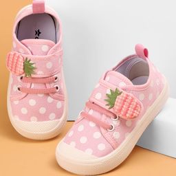 Cute Walk by Babyhug Slip On Casual Shoes with Velcro Closure Polka Dots Print - Pink-image-34
