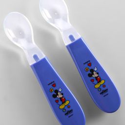 Babyhug Disney Mickey Mouse Silicone Spoons Pack of 2 - Navy Blue-11