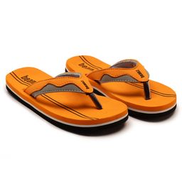 Beanz Striped Flip Flops - Orange & Grey-image-47
