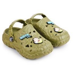 HOPPA SWEDEN Perforated Clogs With Baby Cow Charms - Mehandi Green-image-68