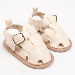 Cute Walk by Babyhug Velcro Closure Booties With Frills & Embellishments - Beige-picture-13