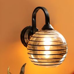 KINIS Black & Gold-Toned Semi-sphere Shaped Metal Wall Lamp-image-32