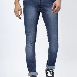 COSMIC Men Slim Fit Low Distress Light Fade Jeans-image-17