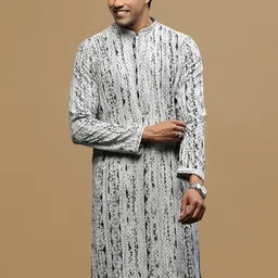 Sanwara Aabstract Embroidered Sequinned Cotton Straight Kurta-image-61
