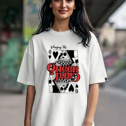 Bewakoof Women Graphic Printed Round Neck Cotton Relaxed Fit T-shirt-picture-40