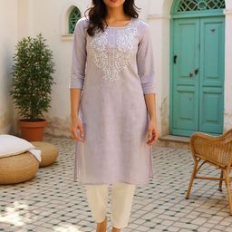 SZN Women Paisley Embroidered Round Neck Thread Work Kurta-picture-40