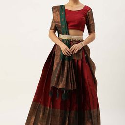 Payu Semi-Stitched Lehenga & Unstitched Blouse With Dupatta image 4