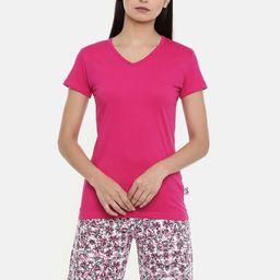 zebu Women Magenta Solid Night suit-image-23
