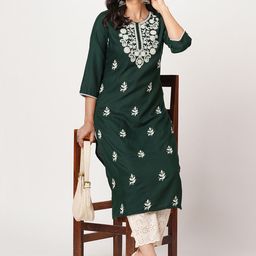 KALINI Women Embroidered Chikankari Kurta-picture-35