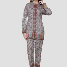 aarbee Printed Mandarin Collar Tunic With Trousers-picture-25
