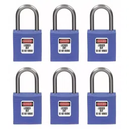 BRADY Lockout Padlock with 6 Keys Nylon Blue, 39N189 (Set of 6 Pcs)-image-121