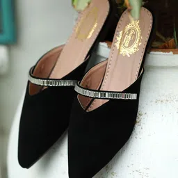 Shoetopia Girls Embellished Party Mules Flats-98