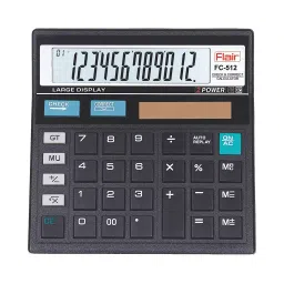 Flair 12 Digit Desktop Calculator FC-512 with Dual Power Battery or Solar-6