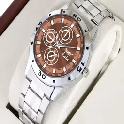 Hala Men Textured Round Foldover Regular Analogue Watch-8189-8