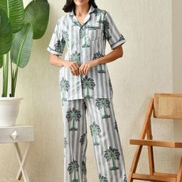 Saanvi Collection Floral Printed Pure Cotton Night Suit-image-45