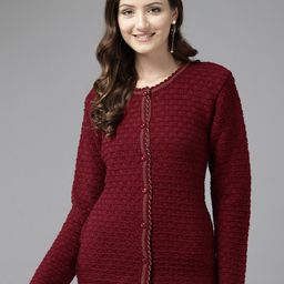 Cayman Women Cable Knit Woollen Cardigan-image-78