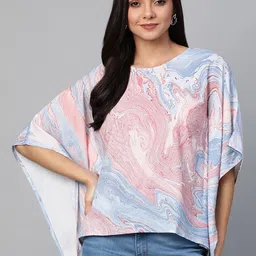 YASH GALLERY Print Flared Sleeve Top-image-43