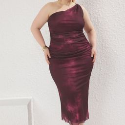 Trendyol Women Plus Size One Shoulder Bodycon Midi Dress-22