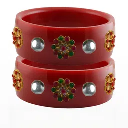 Vidhya Kangan Multi-Coloured Brass Bangles-image-83