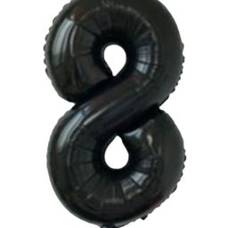 Party Anthem Number 8 Foil Balloon Black - Height 40.6 cm-6
