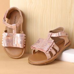 Babyoye Velcro Closure Party Wear Sandals - Pink-image-5