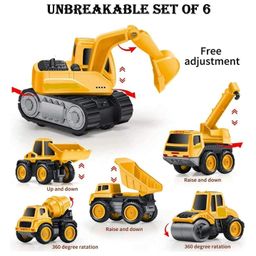 Azhari Engineering Metal Team Car Unbreakable Construction Machine Toys Set of 6pc - Multicolour-2