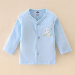 Simply Fleece Full Sleeves Vest Bear Print- Blue-image-24
