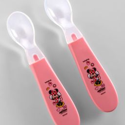 Babyhug Disney Mickey Mouse Silicone Spoons Pack of 2 - Pink-26