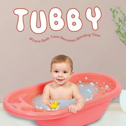 Baby Bath Tub with Drain Plug - Orange-79