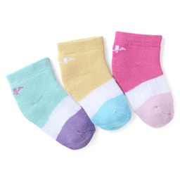 Honeyhap Premium Cotton Bamboo Knit with Bio Finish Ankle Length Socks with Design Pack of 3 - Sachet Pink Honeydew & Pale Banana-image-81