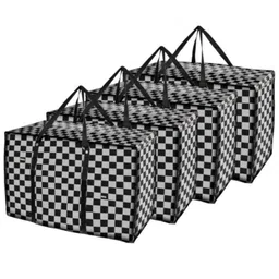 Storite 4 Pack Multi-Purpose Plastic Heavy Duty 145 L Moisture Proof Jumbo Size Underbed Storage Bag/Toys/Stationery Paper/Clothes Storage Bag/Moving Bags with Strong Handle Grey)-picture-21