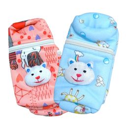 Chinmay Kids Soft Baby Feeding Bottle Cover | Zip Closure 240ml | Nursery Print (Pack of 2)-image-118