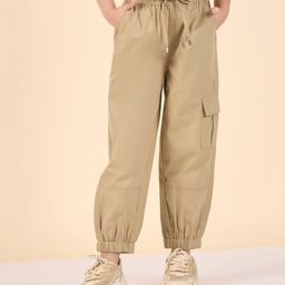 StyloBug Cotton Woven Solid Cargo Pants - Beige-picture-40