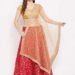 Clora Creation Ethnic Motifs Embroidered Dupatta with Gotta Patti-3