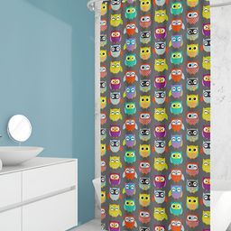 ArtzFolio Grey & Yellow Printed Waterproof Shower Curtain-18