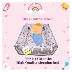 Kwitchy New Born Baby Bedding Set Luxury Mattress with Net & Sleeping Bag Combo Grey image 5