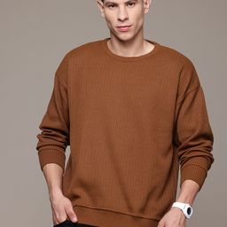 Roadster Self Striped Pullover-image-17